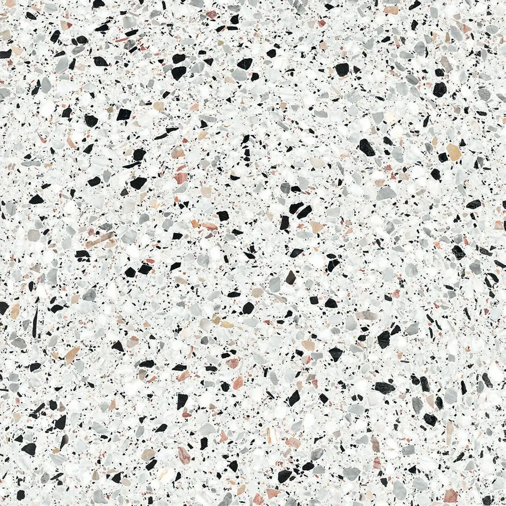 Indoor floor coverings - White Terrazzo Stone Effect Porcelain Stoneware 60x60 - EMYW1131 (Ceramishop.fr) - CERAMISHOP