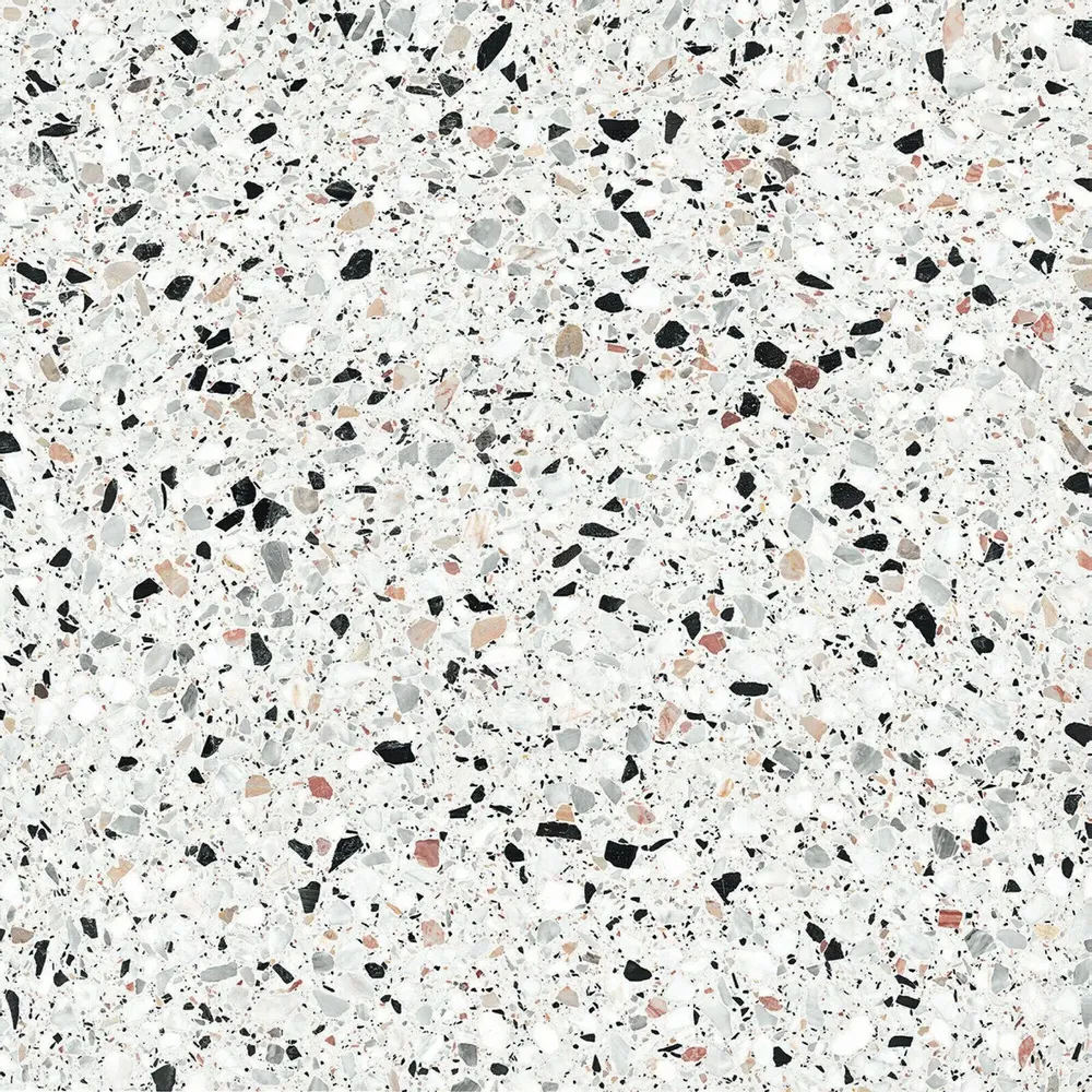 Indoor floor coverings - White Terrazzo Stone Effect Porcelain Stoneware 60x60 - EMYW1131 (Ceramishop.fr) - CERAMISHOP