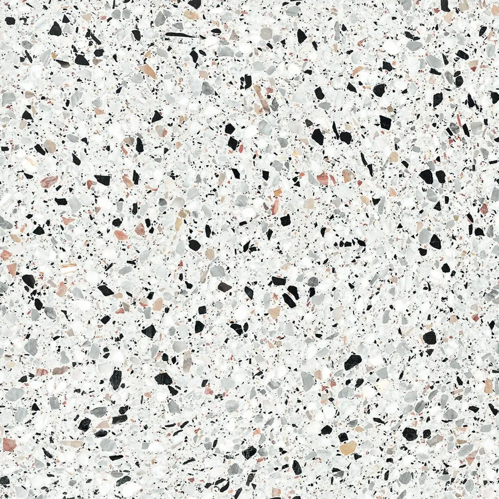 Indoor floor coverings - White Terrazzo Stone Effect Porcelain Stoneware 60x60 - EMYW1131 (Ceramishop.fr) - CERAMISHOP