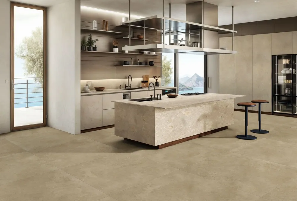 Indoor floor coverings - Porcelain Stoneware with Spatula-Style Finish, Matte Brown, RT 60X120 - ENUR1654 (Ceramishop.fr) - CERAMISHOP