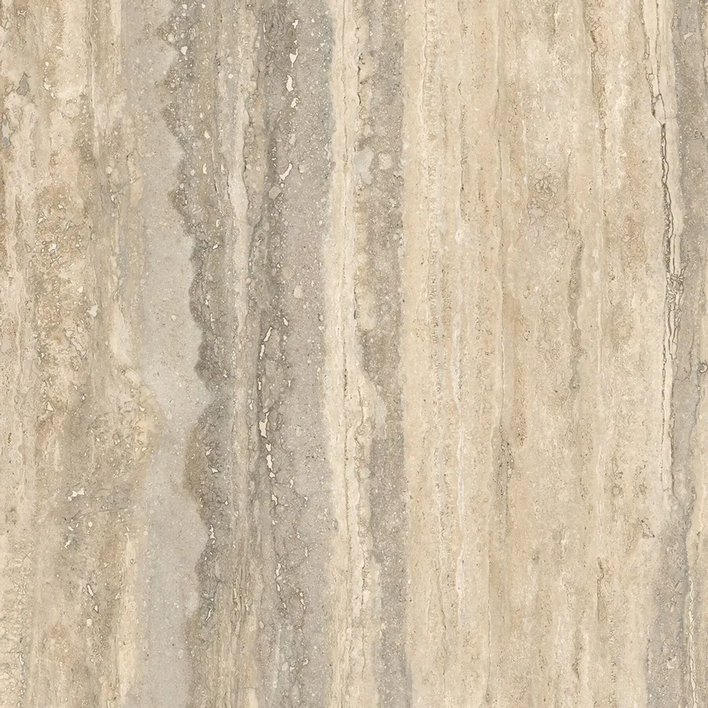 Indoor floor coverings - Matte Beige Travertine Marble Effect Porcelain Stoneware 60x60 - ENVA896 (Ceramishop.fr) - CERAMISHOP