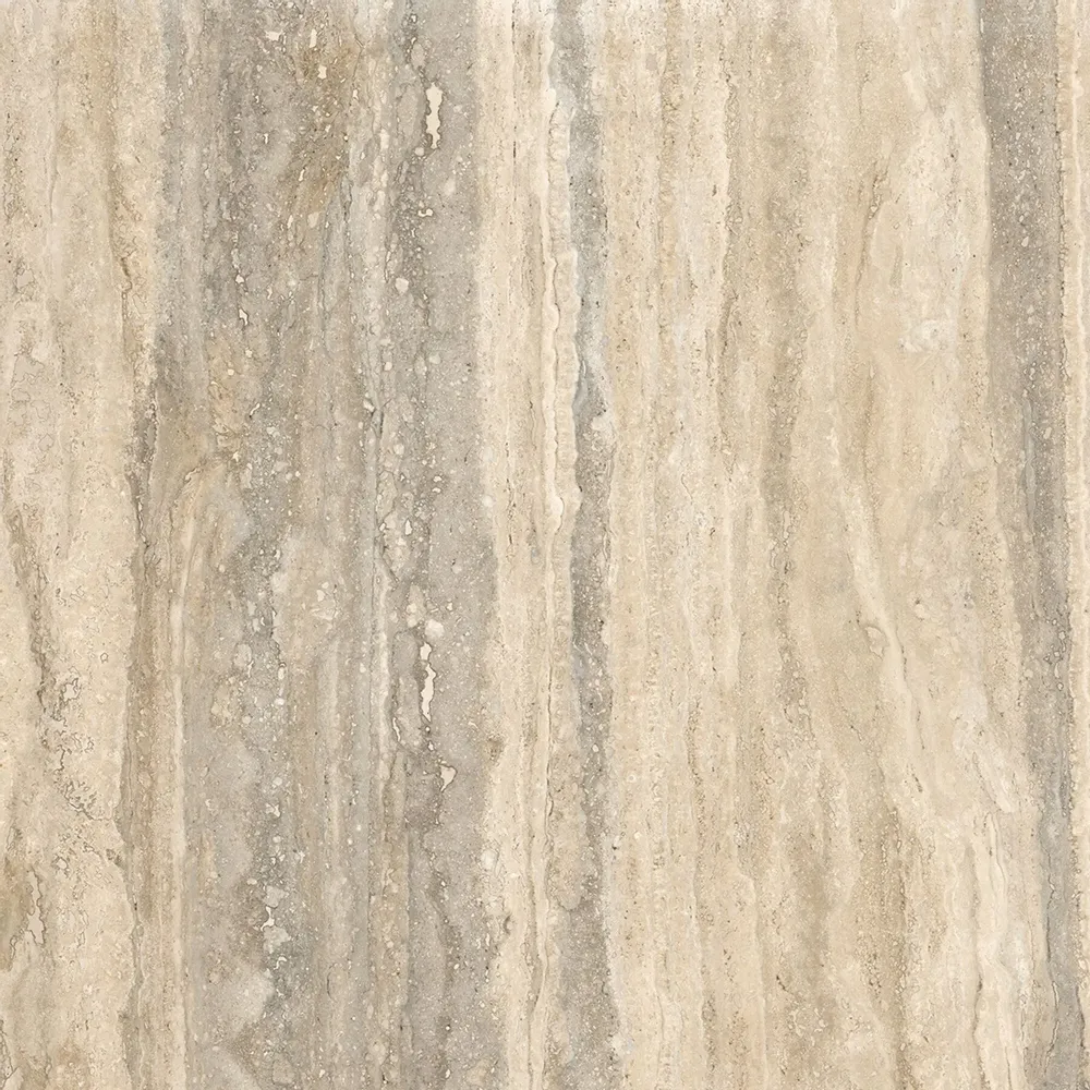 Indoor floor coverings - Matte Beige Travertine Marble Effect Porcelain Stoneware 60x60 - ENVA896 (Ceramishop.fr) - CERAMISHOP