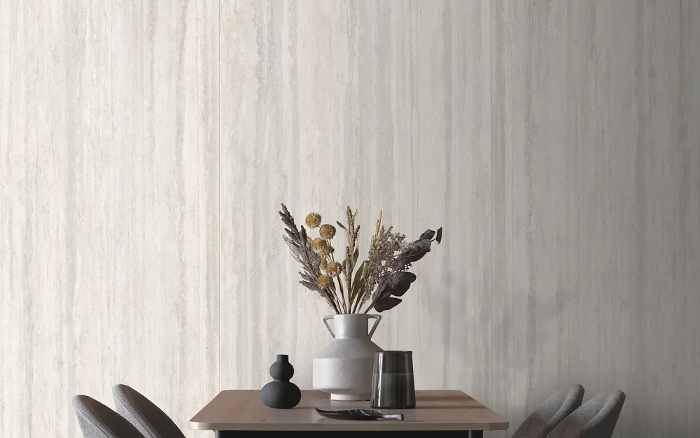 Indoor floor coverings - Porcelain Stoneware Marble Effect Travertine Veined White Matte 60X60 - ENVN894 (Ceramishop.fr) - CERAMISHOP