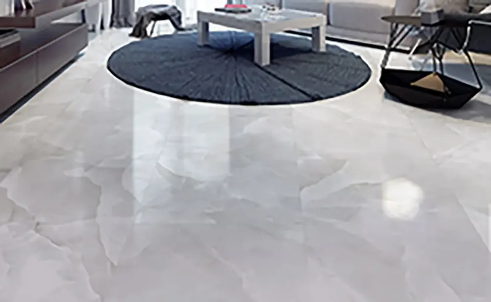 Revêtements sols intérieurs - Grès Cérame Effet Marbre Onyx Blanc Brillant 60X60 - EOXW866 (Ceramishop.fr) - CERAMISHOP