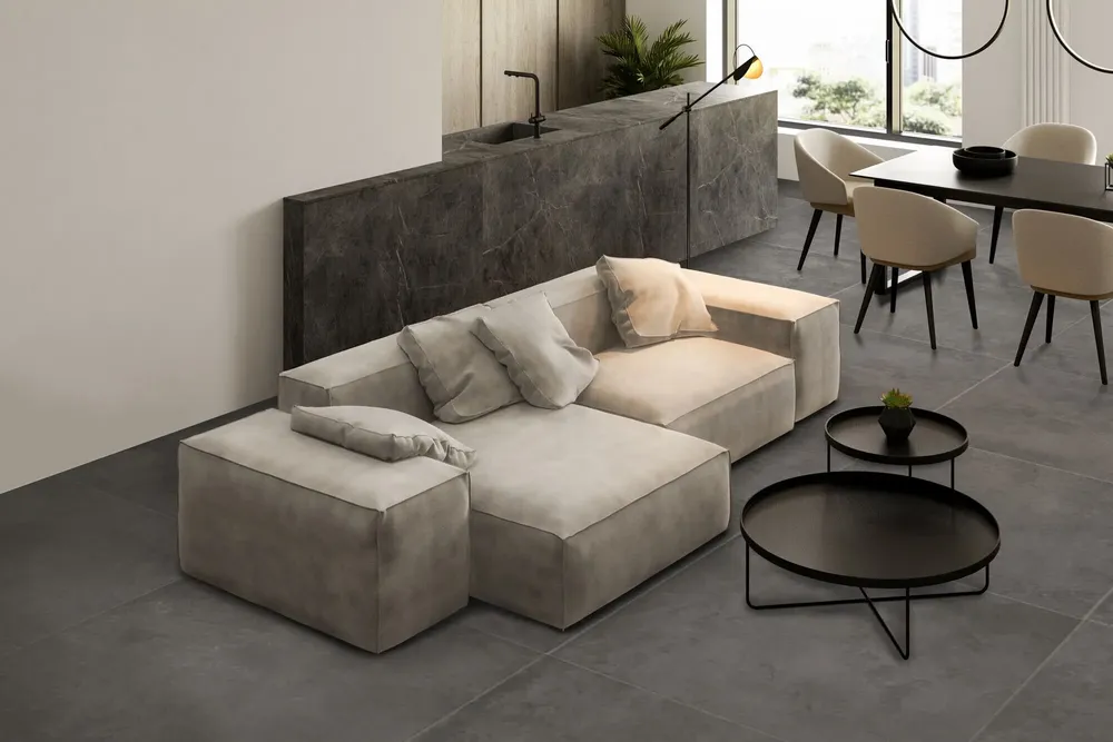 Revêtements sols intérieurs - Grès Cérame Effet Béton Ciré Anthracite 80X80 - EPAE667 (Ceramishop.fr) - CERAMISHOP