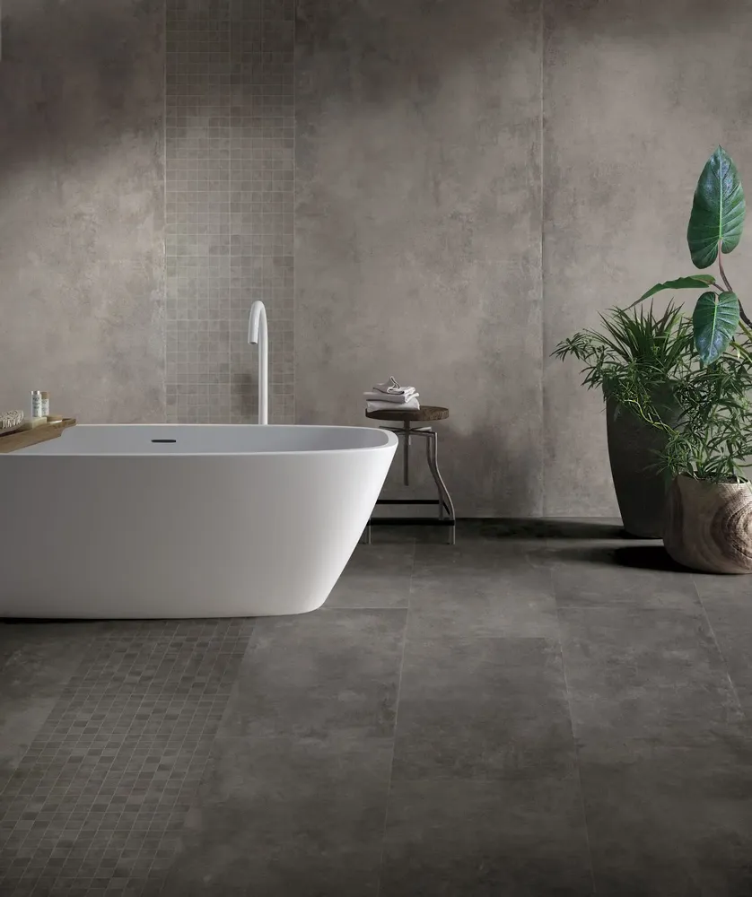 Revêtements sols intérieurs - Grès Cérame Effet Béton Ciré Anthracite 80X80 - EPAE667 (Ceramishop.fr) - CERAMISHOP