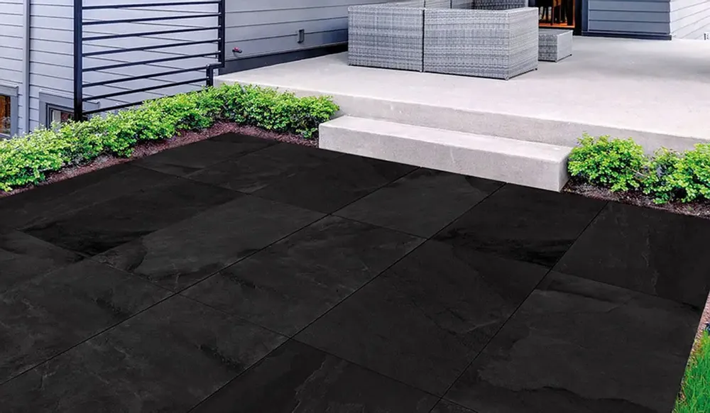 Outdoor floor coverings - Black Slate Stone Effect Porcelain Stoneware, Non-Slip, 60x120 - EPEK1149 (Ceramishop.fr) - CERAMISHOP