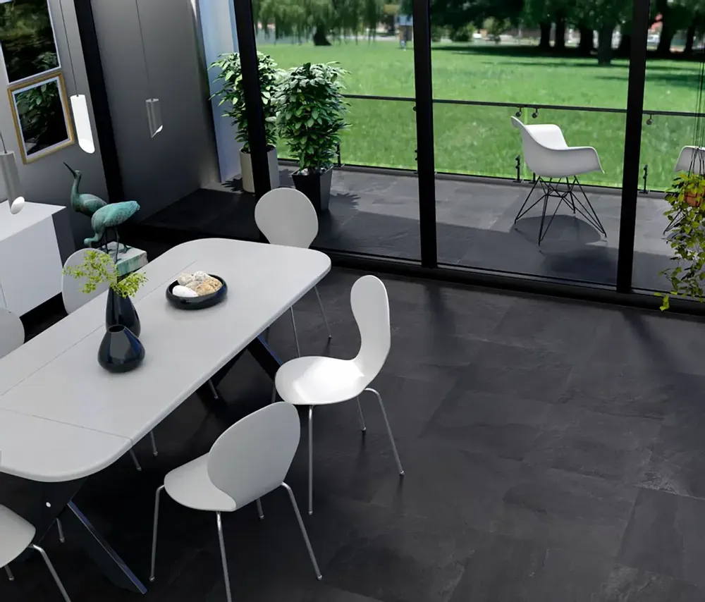 Revêtements sols intérieurs - Grès Cérame Effet Pierre Ardoise Noir 60X120 - EPEK1148 (Ceramishop.fr) - CERAMISHOP