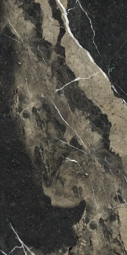 Indoor floor coverings - Porcelain Stoneware with Veined Beige and Black Marble Effect - Glossy 60x120cm - EPIB162 (Ceramishop.fr) - CERAMISHOP