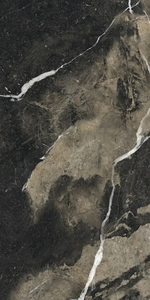 Indoor floor coverings - Porcelain Stoneware with Veined Beige and Black Marble Effect - Glossy 60x120cm - EPIB162 (Ceramishop.fr) - CERAMISHOP