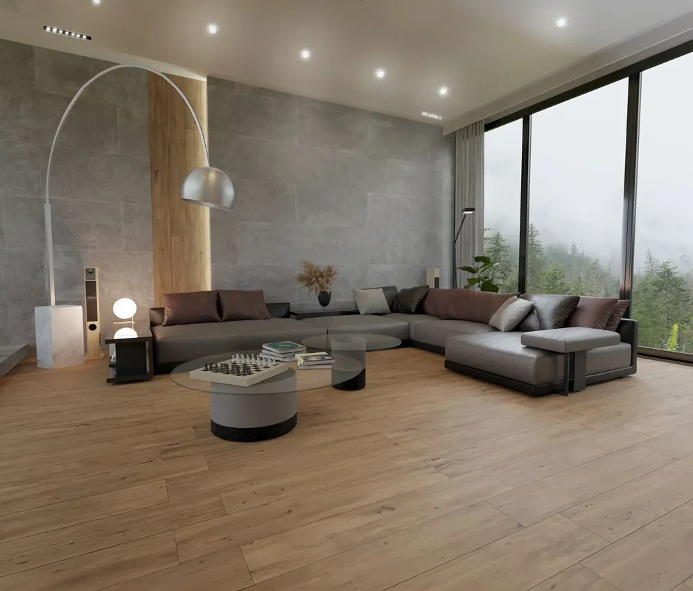 Indoor floor coverings - Raw Wood Effect Porcelain Stoneware Walnut 60X120 - EPNT1398 (Ceramishop.fr) - CERAMISHOP