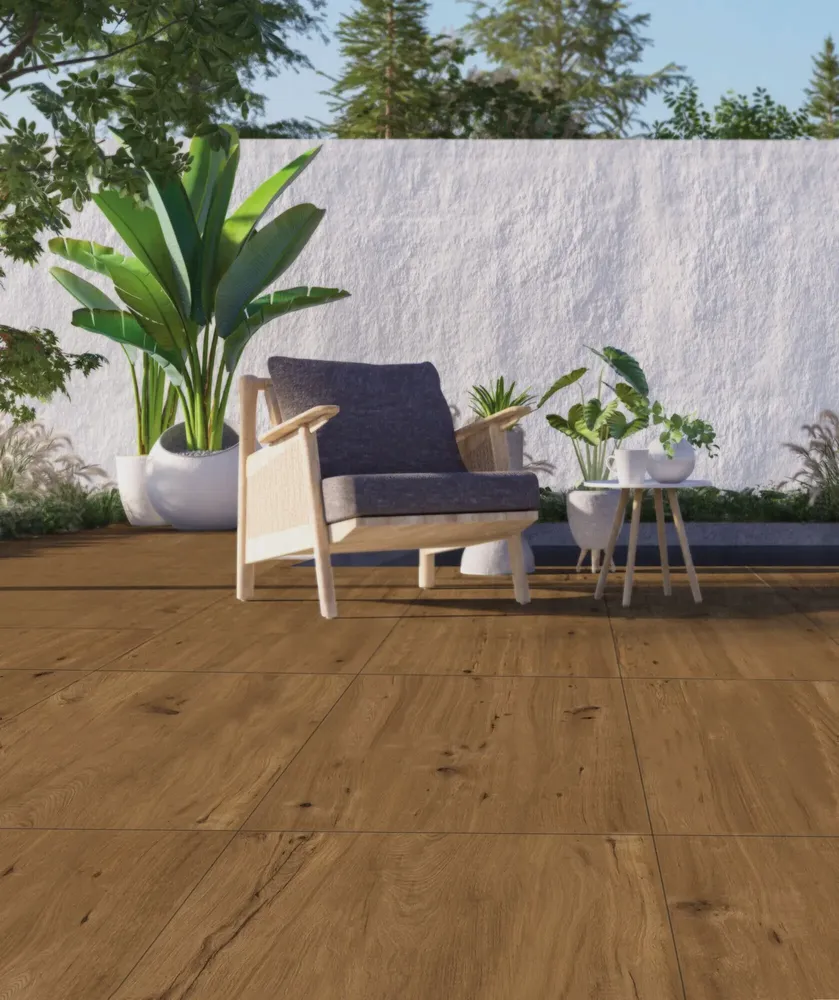 Revêtements sols extérieurs - Grès Cérame Effet Bois Brut Noix Antidérapant 30X120 - EPNT273 (Ceramishop.fr) - CERAMISHOP