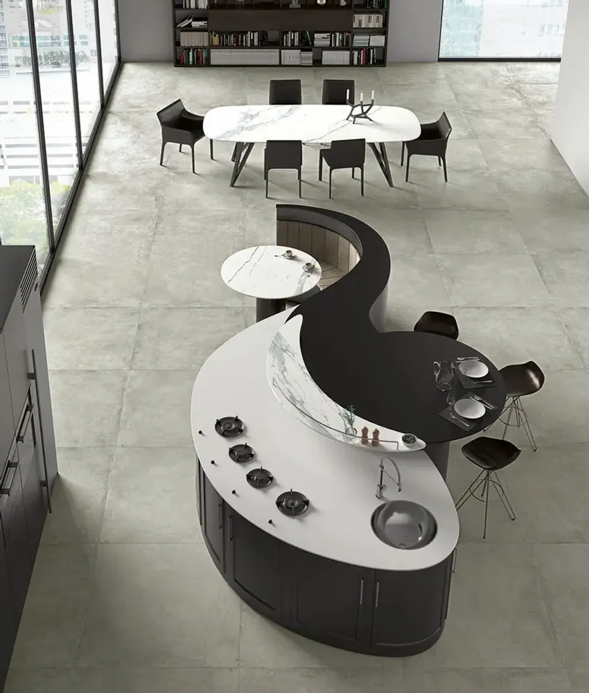 Indoor floor coverings - Smoked Concrete Effect Porcelain Stoneware 80x80 - EPSE665 (Ceramishop.fr) - CERAMISHOP