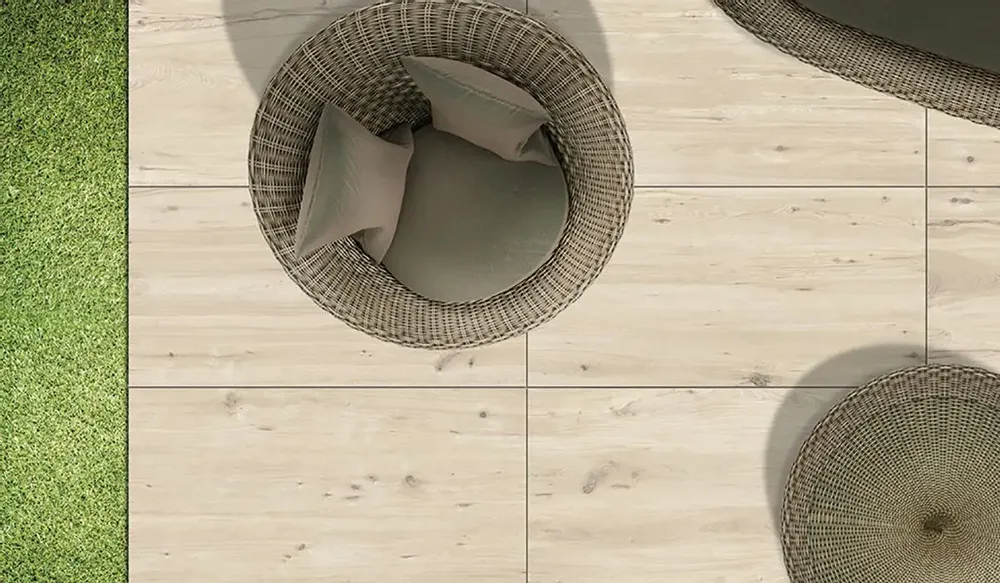 Outdoor floor coverings - White Non-Slip Raw Wood Effect Porcelain Stoneware 20X120 - EPWE279 (Ceramishop.fr) - CERAMISHOP