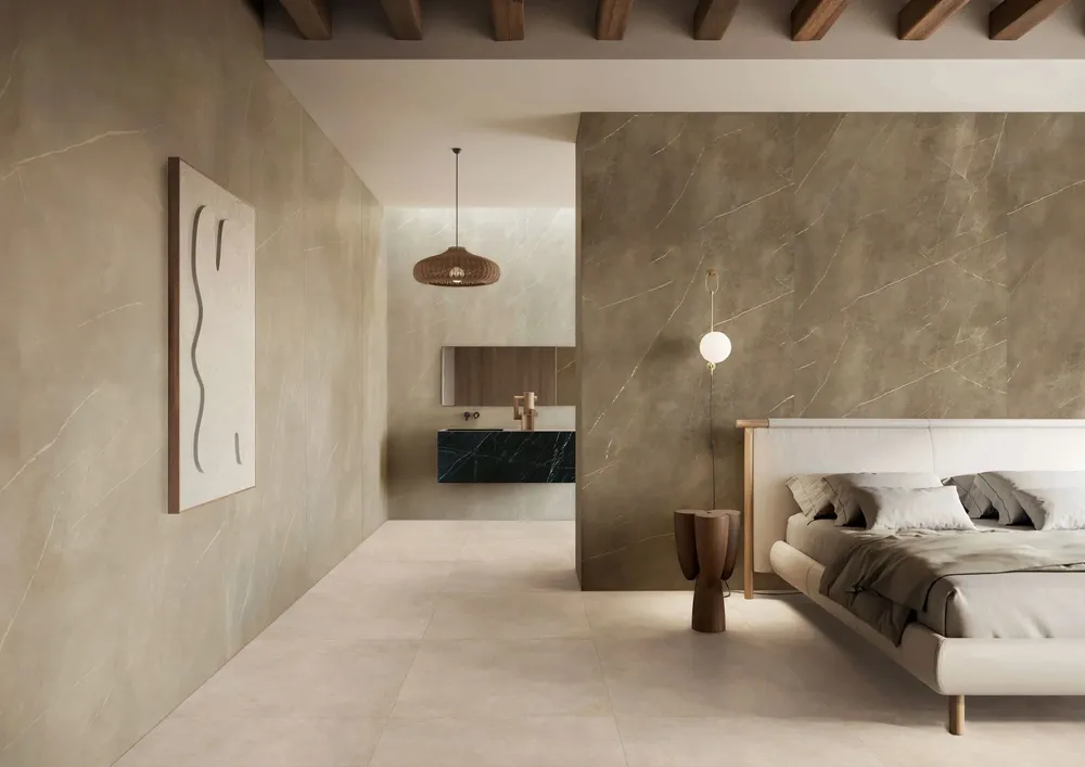 Indoor floor coverings - Royal Taupe Glossy Marble Effect Porcelain Tiles 60X120 - EPYT165 (Ceramishop.fr) - CERAMISHOP