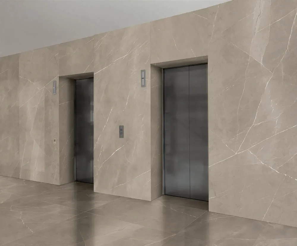 Indoor floor coverings - Royal Taupe Glossy Marble Effect Porcelain Tiles 60X120 - EPYT165 (Ceramishop.fr) - CERAMISHOP
