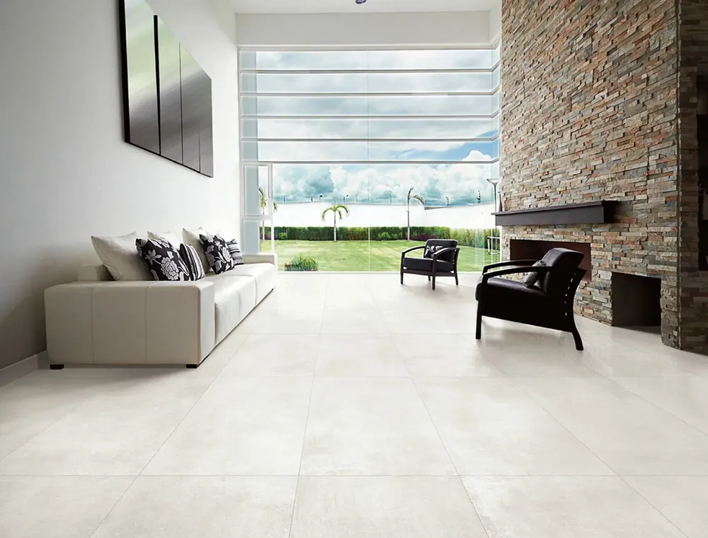 Indoor floor coverings - White Spatula-Effect Resin-Look Porcelain Stoneware 60X120 - ESBO708 (Ceramishop.fr) - CERAMISHOP