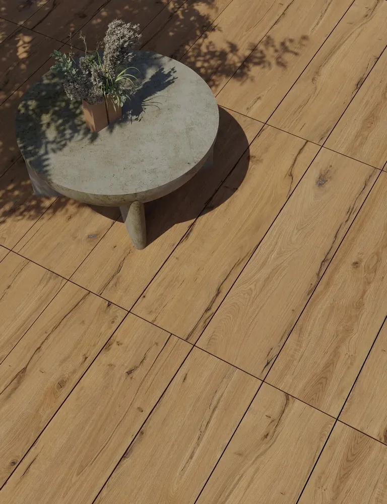Outdoor floor coverings - Porcelain Stoneware with Antique Oak Wood Effect, Non-Slip, 30x120 - ERRP289 (Ceramishop.fr) - CERAMISHOP