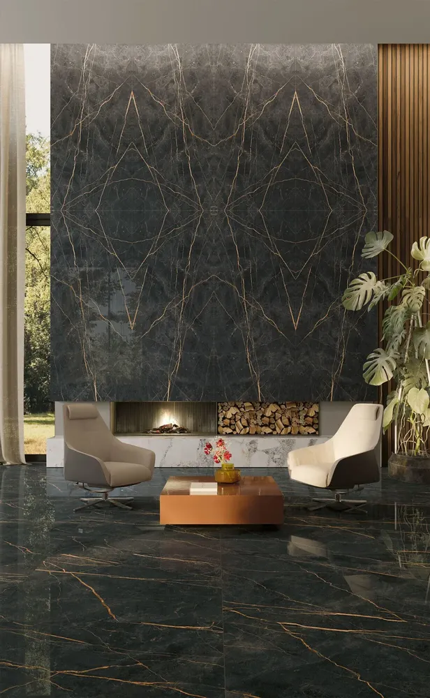 Indoor floor coverings - Saint Laurent Matte Marble Effect Porcelain Stoneware 60X120 - ESAL210 (Ceramishop.fr) - CERAMISHOP