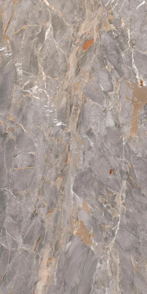 Indoor floor coverings - Glossy Grey Veined Marble Effect Porcelain Stoneware 60X120 - ESAN205 (Ceramishop.fr) - CERAMISHOP