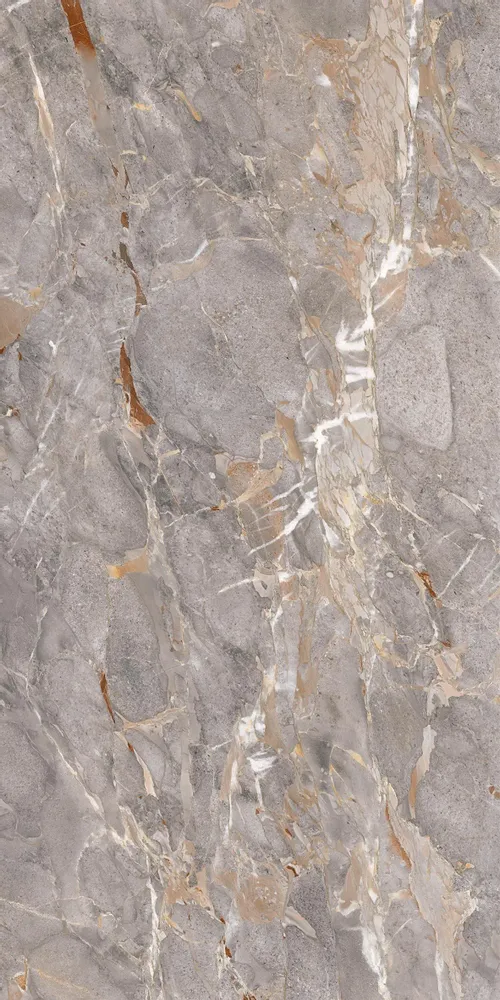 Indoor floor coverings - Glossy Grey Veined Marble Effect Porcelain Stoneware 60X120 - ESAN205 (Ceramishop.fr) - CERAMISHOP
