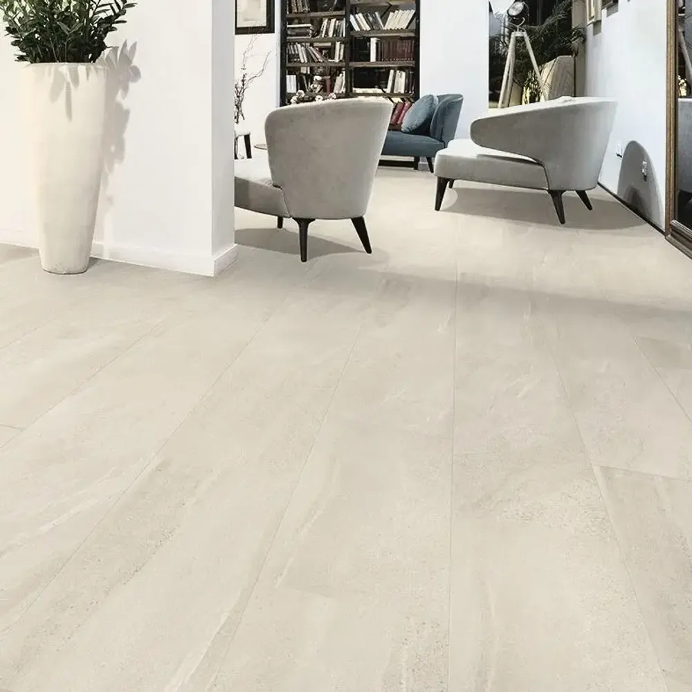 Indoor floor coverings - White Refined Stone Effect Porcelain Stoneware 60X120 - ESBI1235 (Ceramishop.fr) - CERAMISHOP