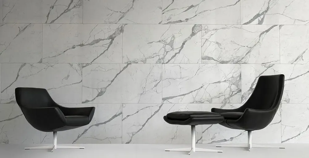 Indoor floor coverings - White Matte Statuary Marble Effect Porcelain Stoneware 60X120 - ESSU180 (Ceramishop.fr) - CERAMISHOP
