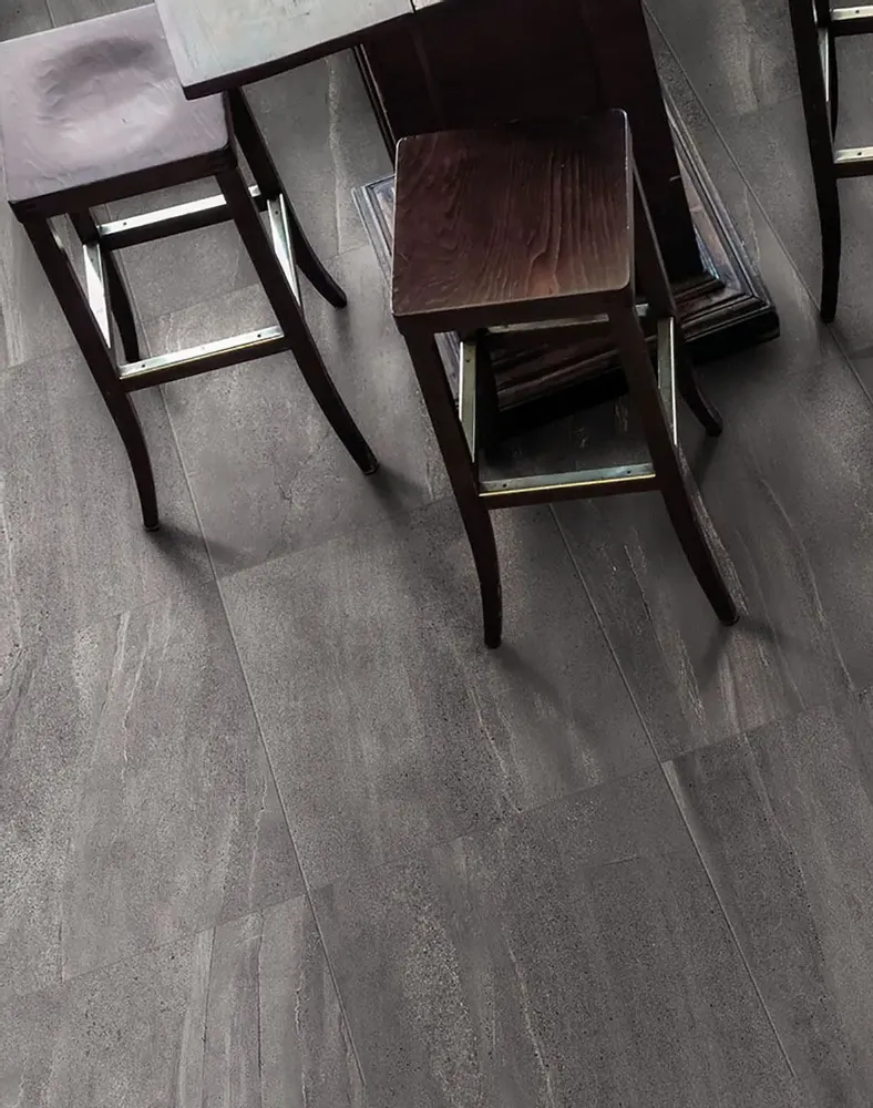 Indoor floor coverings - Porcelain Stoneware with Refined Stone Effect, Anthracite, 60x120 - ESGA1243 (Ceramishop.fr) - CERAMISHOP