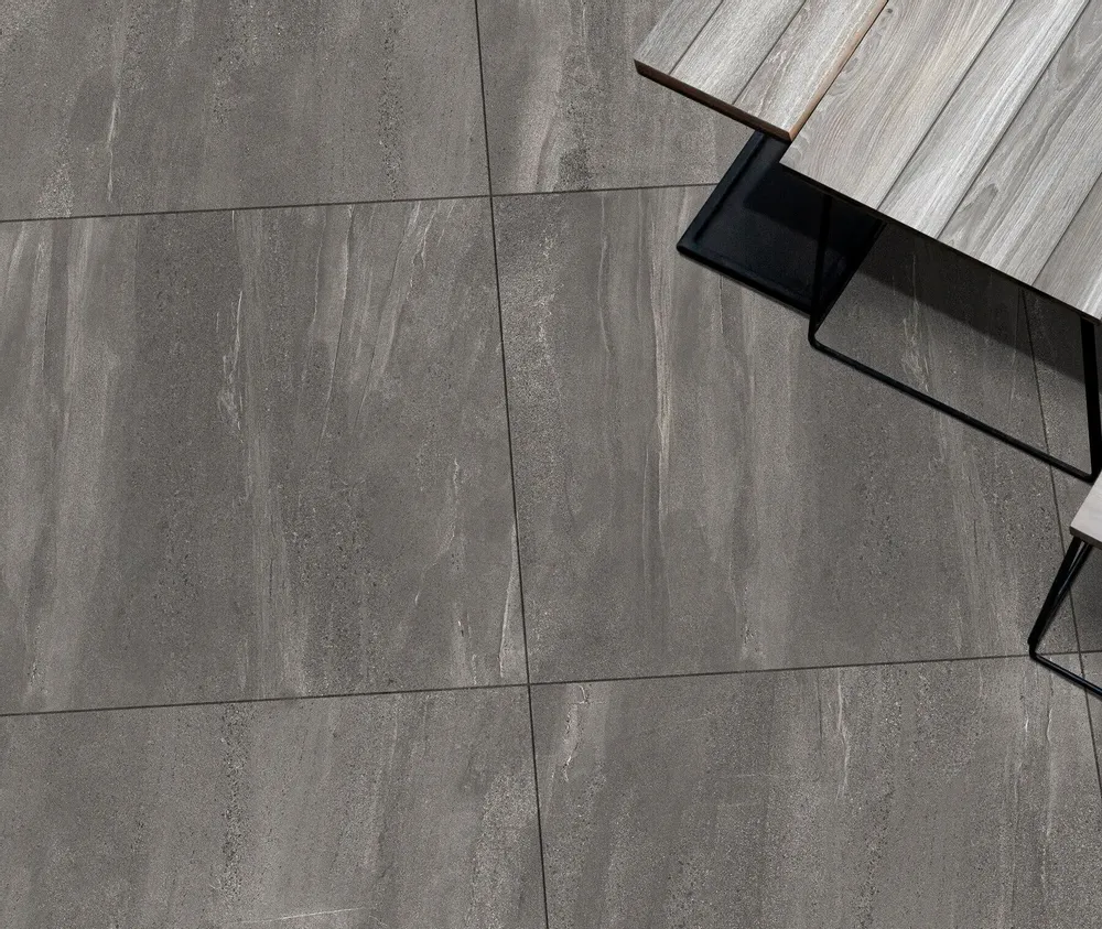 Revêtements sols extérieurs - Grès Cérame Effet Pierre Raffinée Anthracite Antidérapant 60X120 - ESGA1244 (Ceramishop.fr) - CERAMISHOP