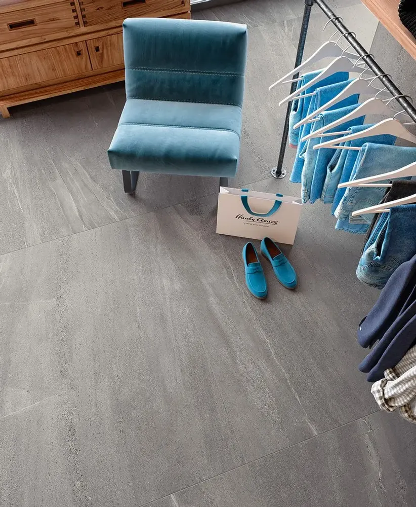 Revêtements sols intérieurs - Grès Cérame Effet Pierre Raffinée Anthracite 60X60 - ESGA1257 (Ceramishop.fr) - CERAMISHOP