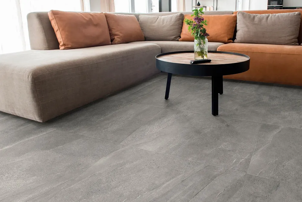 Indoor floor coverings - Dark Grey Refined Stone Effect Porcelain Stoneware 60x60 - ESLI1256 (Ceramishop.fr) - CERAMISHOP