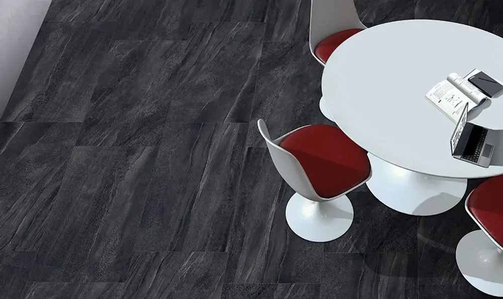 Revêtements sols intérieurs - Grès Cérame Effet Pierre Raffinée Noir 60X120 - ESNE1245 (Ceramishop.fr) - CERAMISHOP