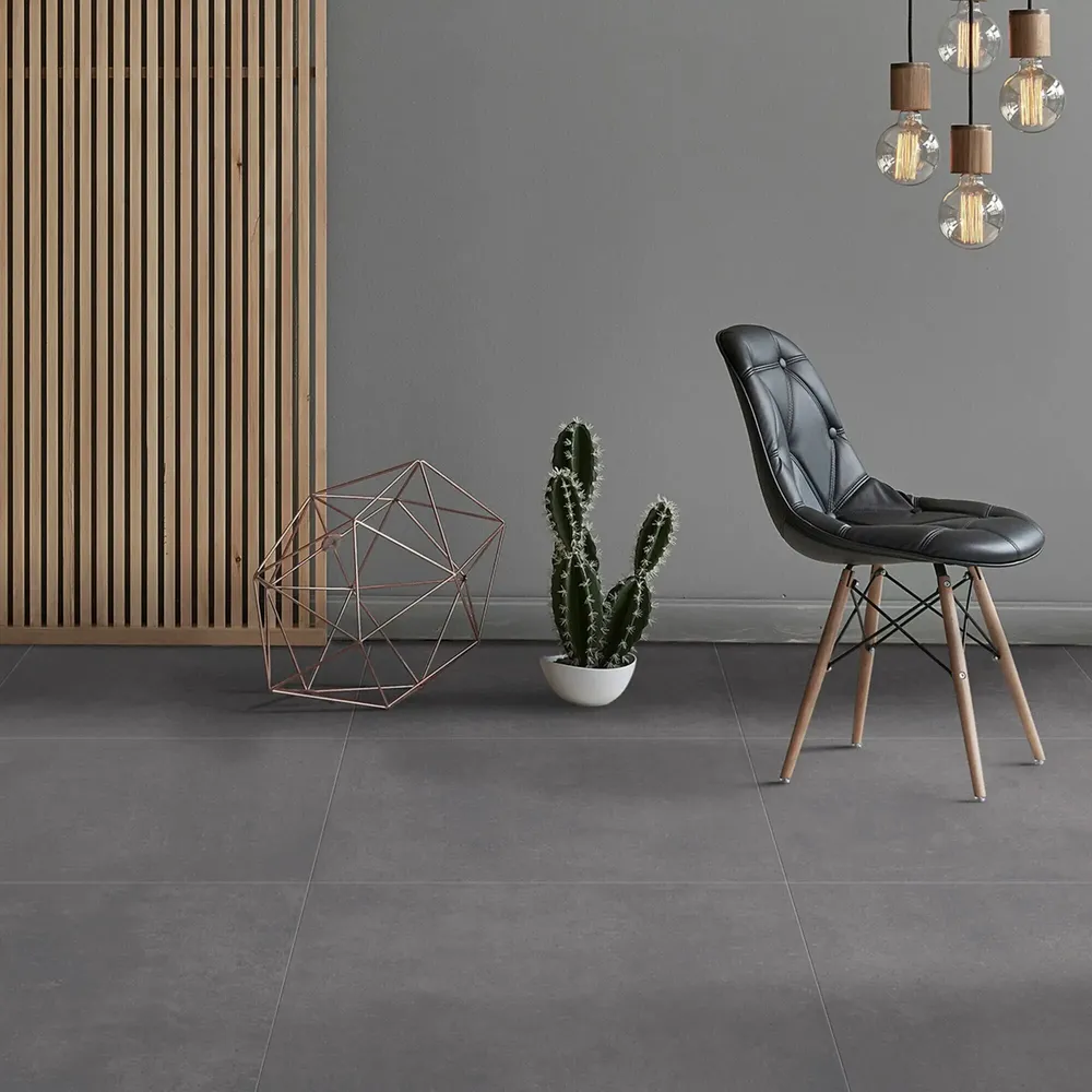 Revêtements sols intérieurs - Grès Cérame Effet Résine Spatulé Noir 60X120 - ESPO713 (Ceramishop.fr) - CERAMISHOP