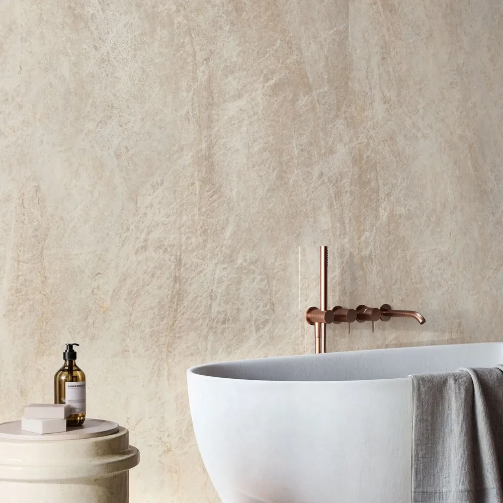 Revêtements sols intérieurs - Grès Cérame Effet Marbre Taj Mahal Beige Brillant 60X120 - ETMA1568 (Ceramishop.fr) - CERAMISHOP