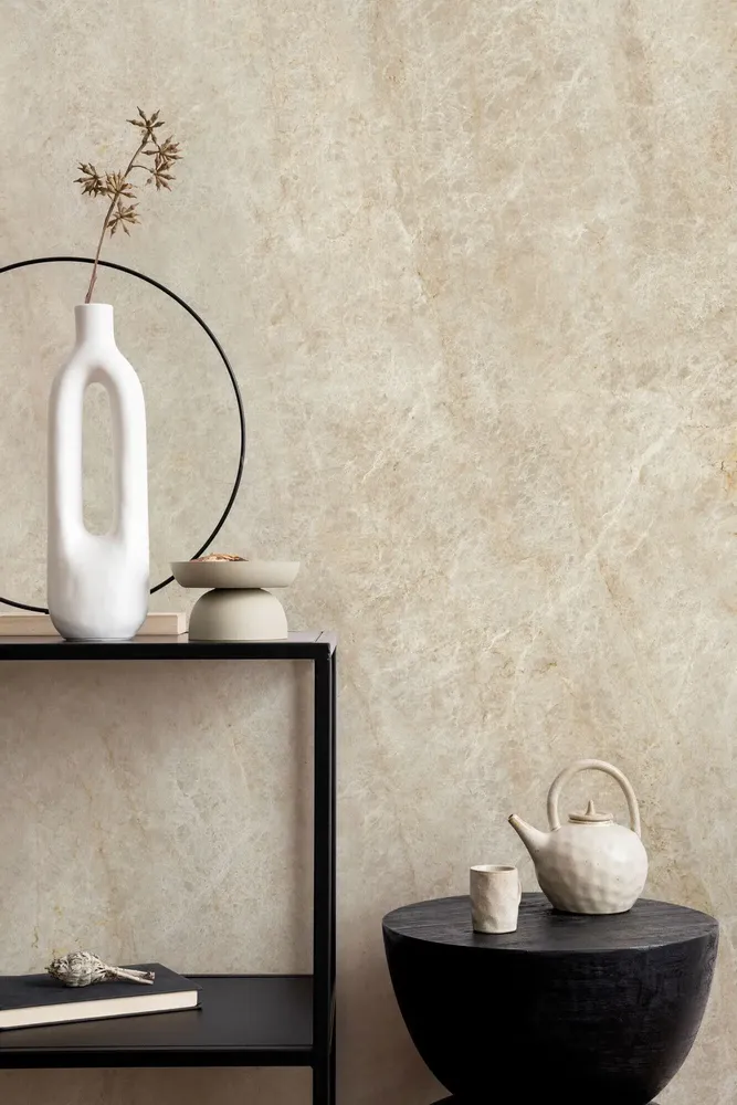 Revêtements sols intérieurs - Grès Cérame Effet Marbre Taj Mahal Ivoire Brillant 60X120 - ETML1564 (Ceramishop.fr) - CERAMISHOP