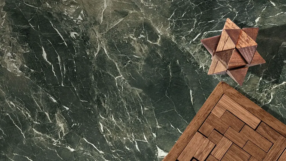 Indoor floor coverings - Matte Alpine Green Marble Effect Porcelain Stoneware 60X120 - EVEA192 (Ceramishop.fr) - CERAMISHOP