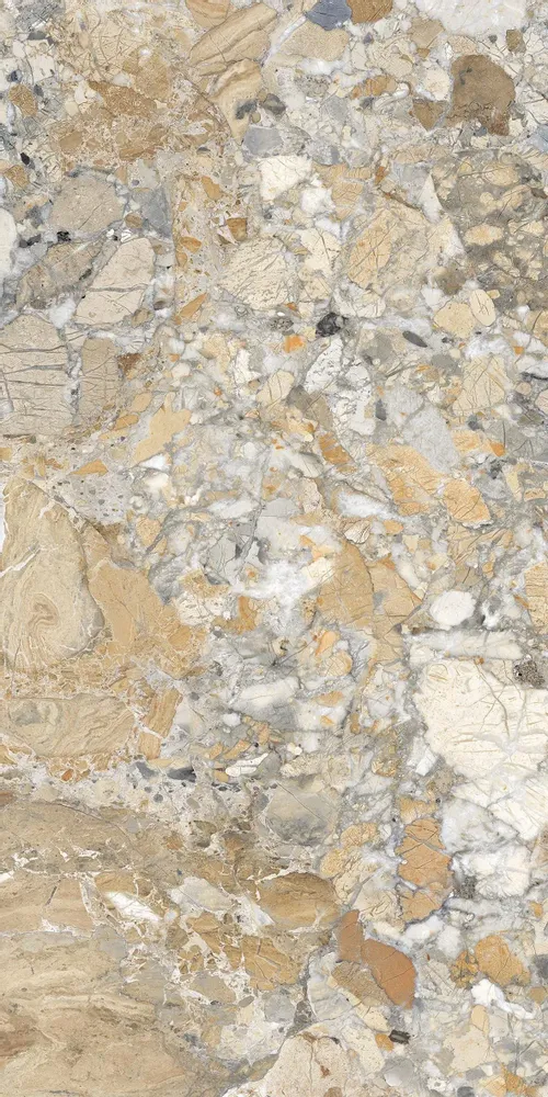 Indoor floor coverings - Marble Effect Porcelain Stoneware Ocean Beige Glossy 60X120 - EWAA203 (Ceramishop.fr) - CERAMISHOP