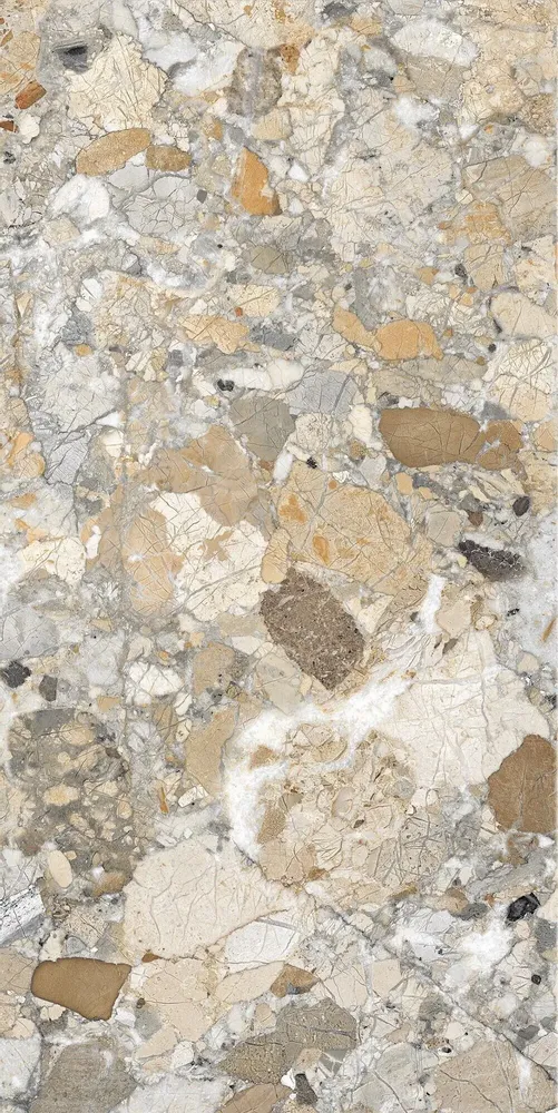 Indoor floor coverings - Marble Effect Porcelain Stoneware Ocean Beige Glossy 60X120 - EWAA203 (Ceramishop.fr) - CERAMISHOP