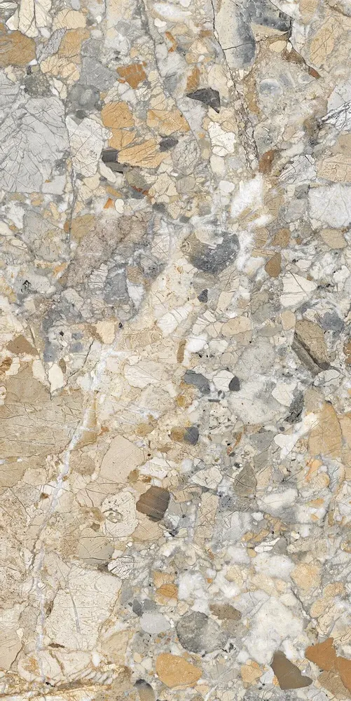 Indoor floor coverings - Marble Effect Porcelain Stoneware Ocean Beige Glossy 60X120 - EWAA203 (Ceramishop.fr) - CERAMISHOP