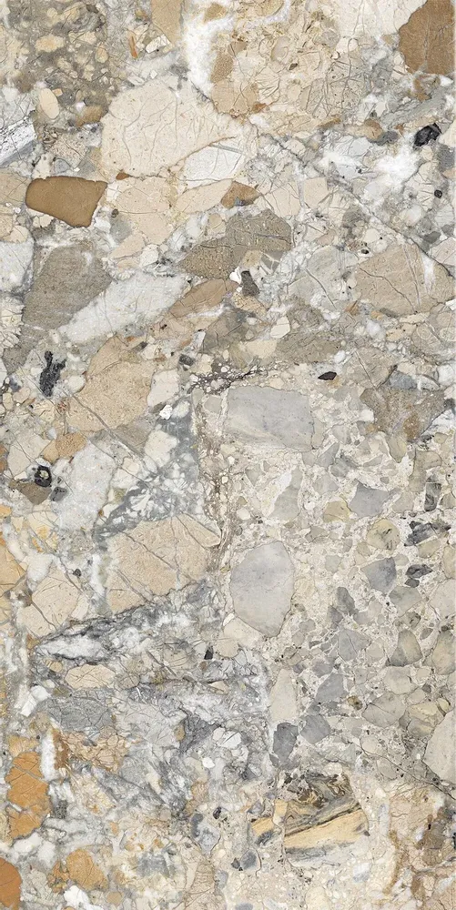 Indoor floor coverings - Marble Effect Porcelain Stoneware Ocean Beige Glossy 60X120 - EWAA203 (Ceramishop.fr) - CERAMISHOP