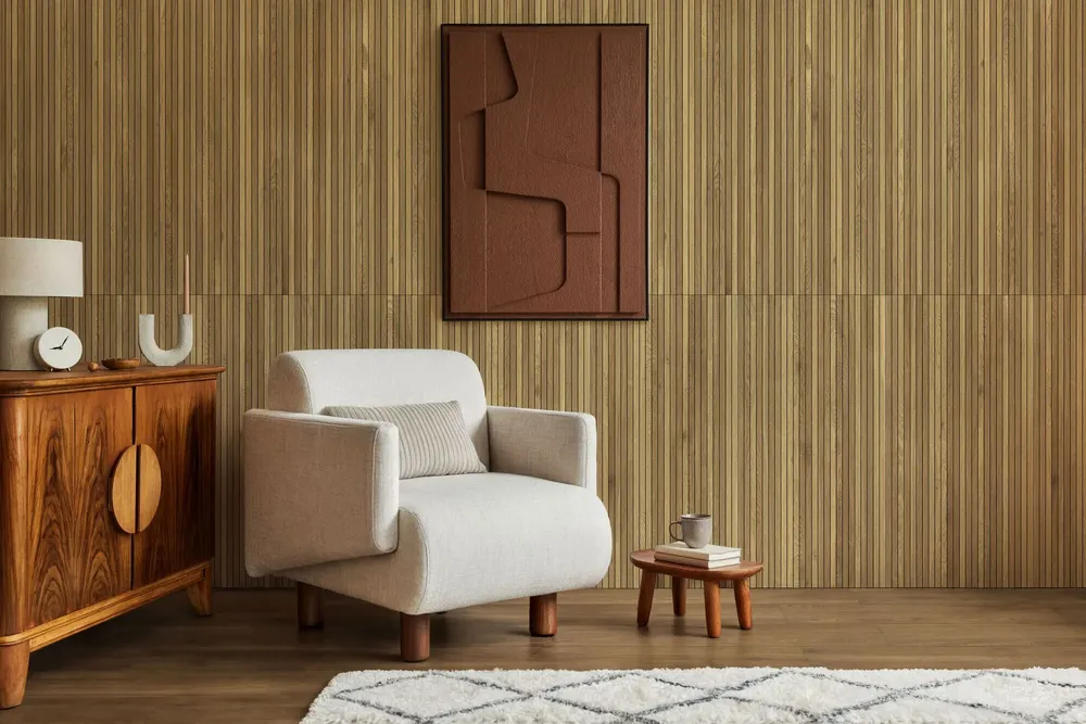 Revêtements sols intérieurs - Revêtement En Grès Cérame Effet Bois Cannelé Mat Rt 60X120 - EWAF1675 (Ceramishop.fr) - CERAMISHOP