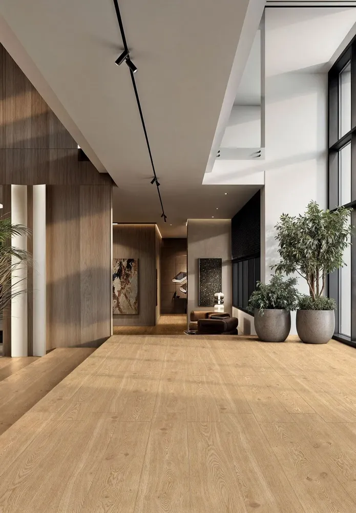 Indoor floor coverings - Elegant Modern Wood Effect Porcelain Stoneware Light Brown Matte RT 20X120 - EWCR1669 (Ceramishop.fr) - CERAMISHOP