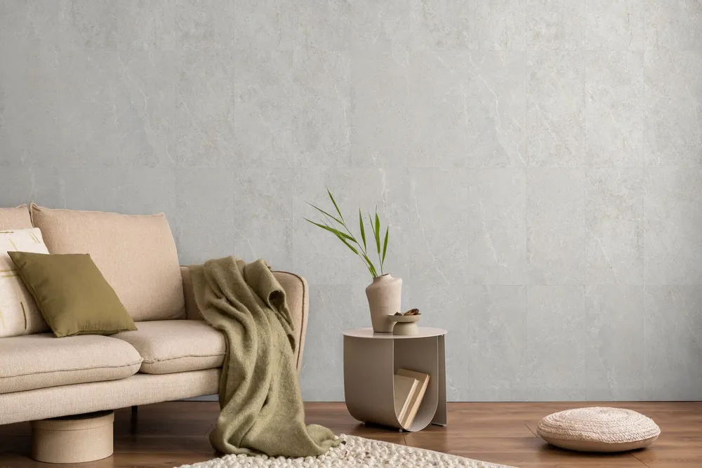 Indoor floor coverings - Porcelain Stoneware with Veined Stone Effect, Iced White, 60x60 cm - EWBT1325 (Ceramishop.fr) - CERAMISHOP