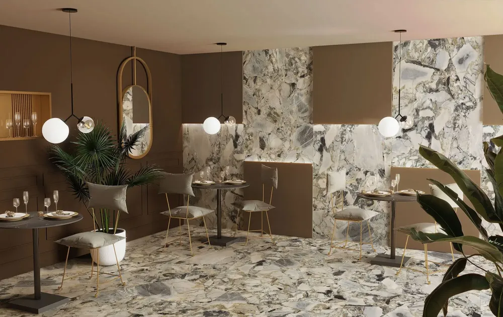 Indoor floor coverings - Marble Effect Porcelain Stoneware Ocean White Matt 60X120 - EWHB200 (Ceramishop.fr) - CERAMISHOP