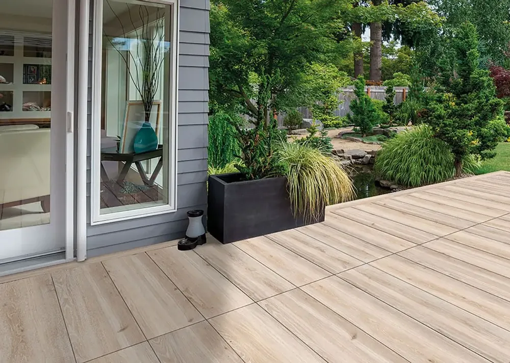 Revêtements sols extérieurs - Grès Cérame Effet Bois Beige Antidérapant 20X120 - EWKL1447 (Ceramishop.fr) - CERAMISHOP