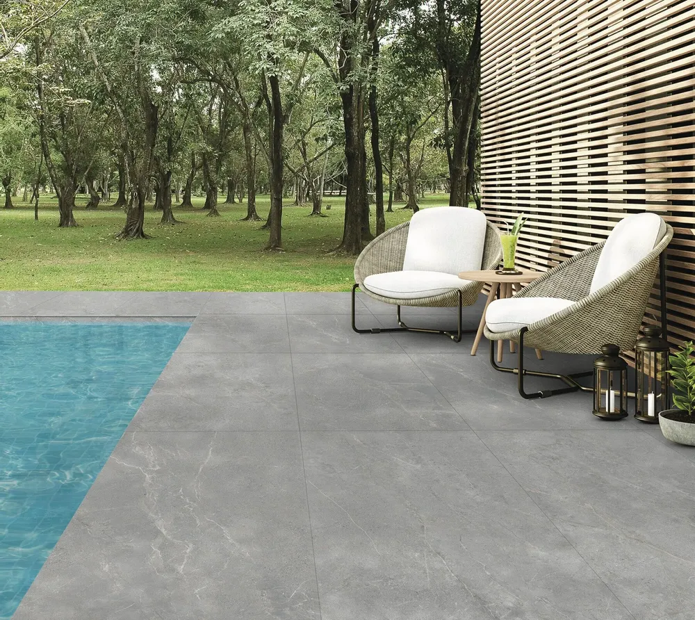 Outdoor floor coverings - Porcelain Stoneware with Veined Grey Anti-slip Stone Effect 60X60 - EWSE1332 (Ceramishop.fr) - CERAMISHOP
