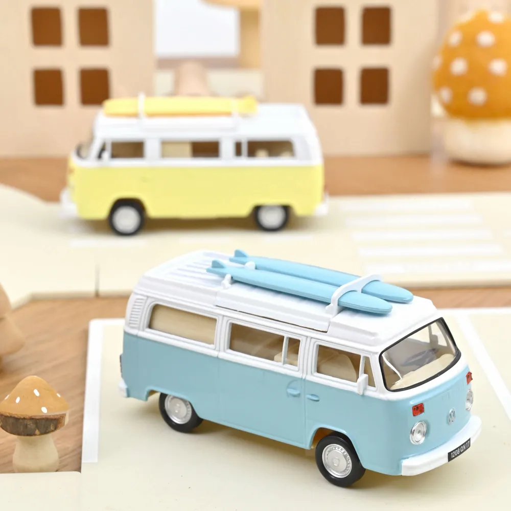 Jouets enfants - VW Combi T2b Camper Van 1973 Bleu Pastel Jet-car 1/43 - NOREV