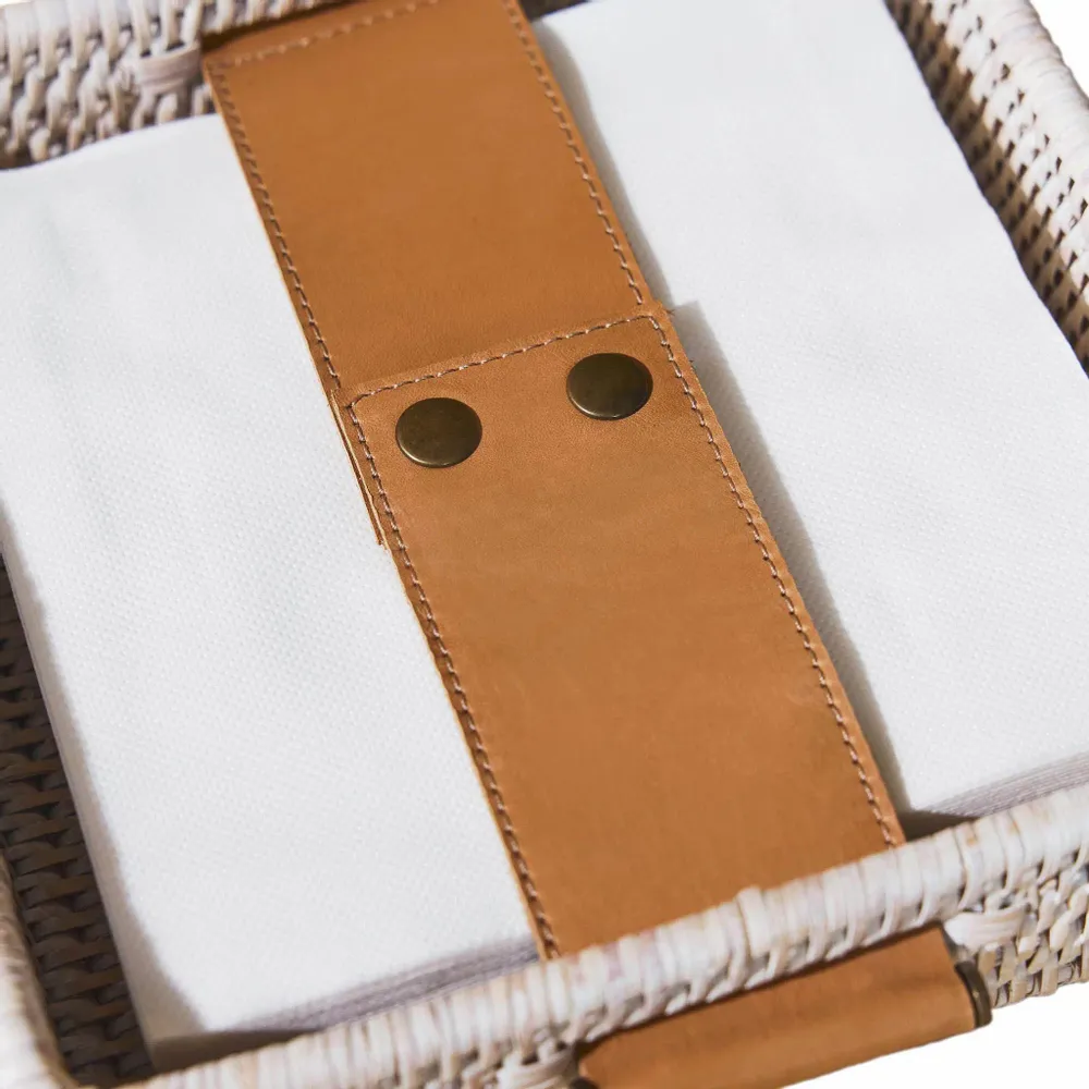 Assiettes de réception - Plateau à mouchoirs carré en rotin - KING ZOO