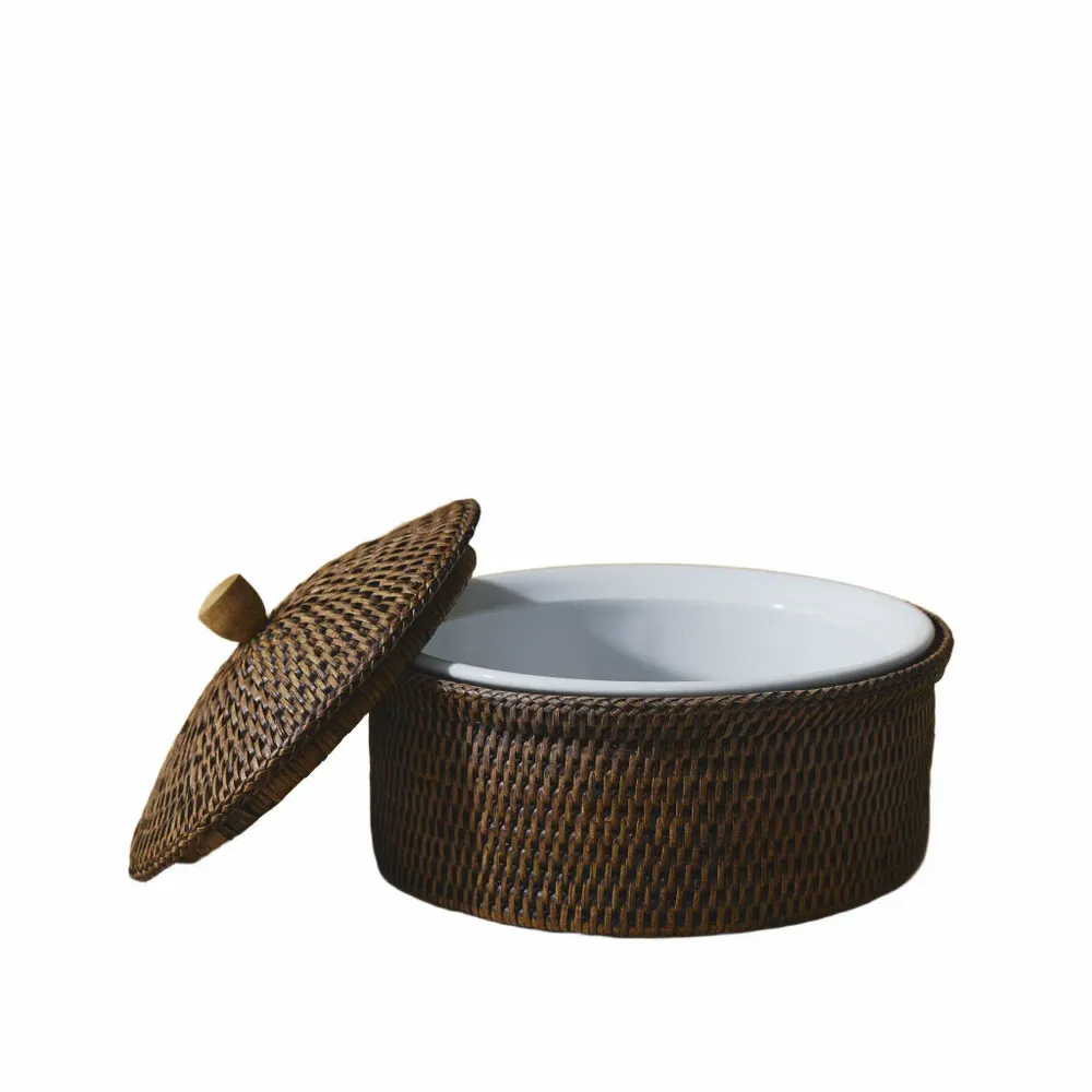 Plats et saladiers - Boulanger rond en rotin avec couvercle - KING ZOO
