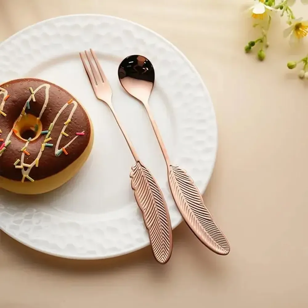 Ménagères - Fourchette Plume - Pour apéritifs, tapas ou desserts - 4 couleurs - SOSTRAW & SMARTTHINGS